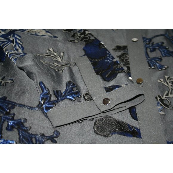 Misook Burnout Velvet Drama Tunic Womens M Luxury Shimmer Artsy Whimsygoth - Picture 5 of 9